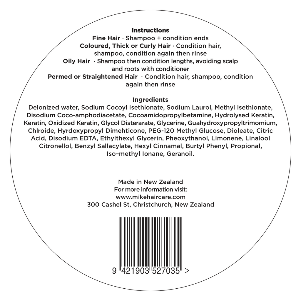 Hair Conditioner. NO SULPHATES, PARABENS OR SALTS.